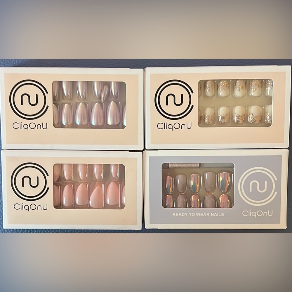 CliqOnU Ready to Wear Nails- Glue and File included